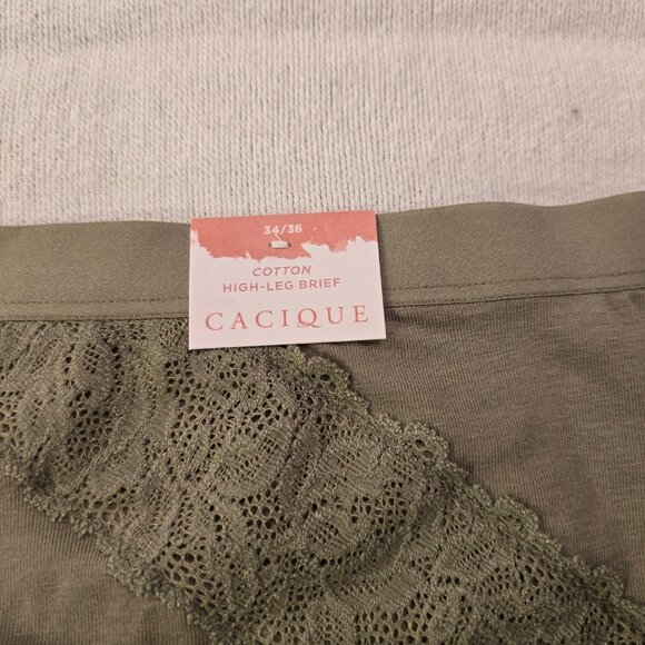 Cacique Lane Bryant Camo Lace Cotton High Leg Brief 34/36 NEW NWT Womens Panty - Picture 3 of 11